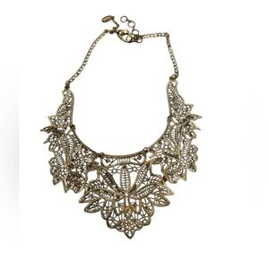 Amrita Singh Gold Lace Statement Choker Style Necklace Womens
